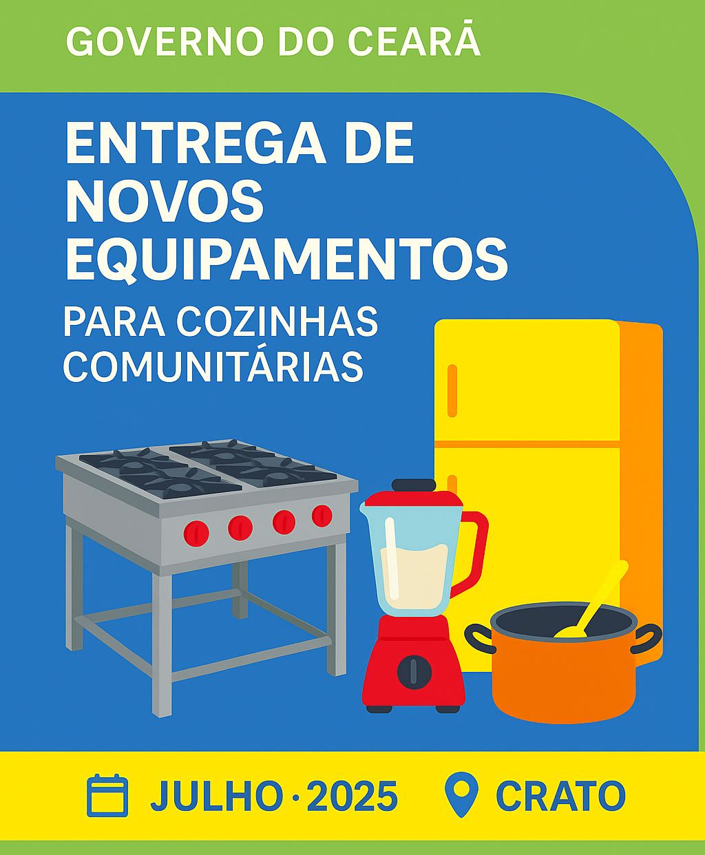 Governo do Ceará realizará entrega de equipamentos para cozinhas comunitárias do programa Ceará Sem Fome durante a Expocrato