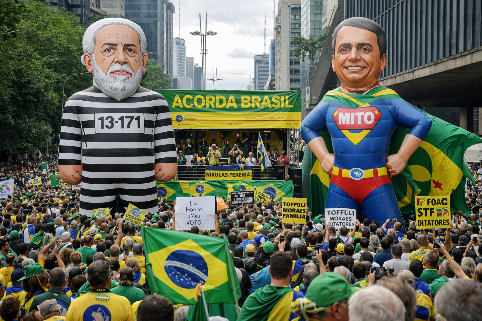 Manifestação “Acorda Brasil” reúne apoiadores em São Paulo e Brasília