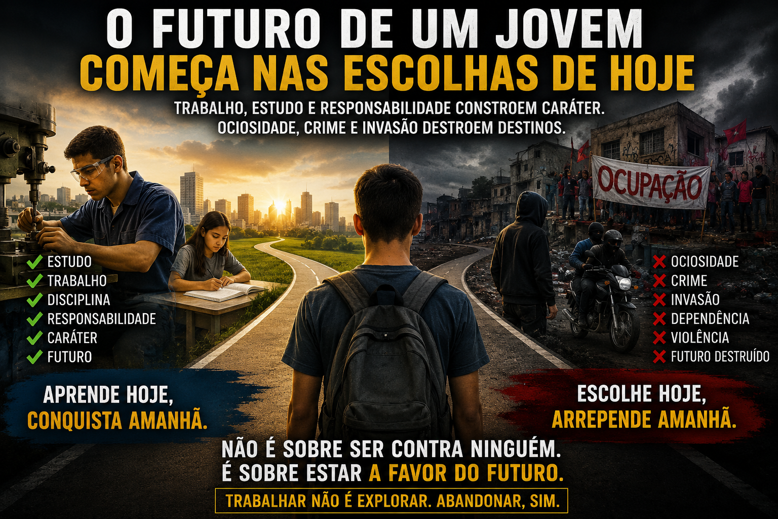 Melhor estudar e trabalhar do que ser engolido pela rua