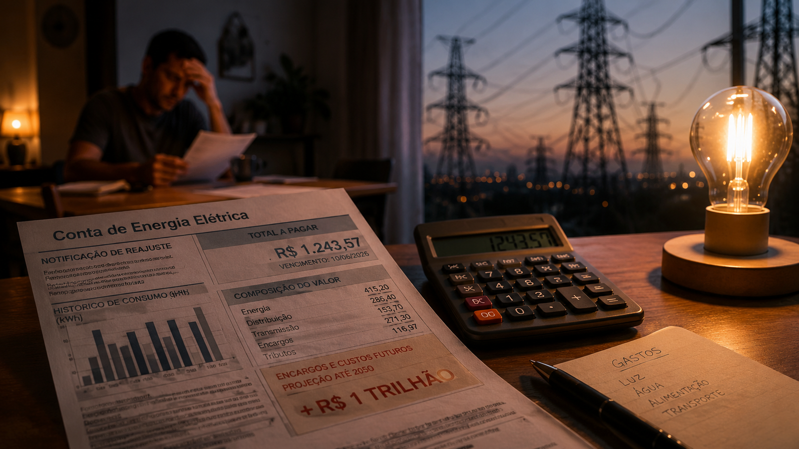 Conta de luz pode receber quase R$ 1 trilhão em custos extras até 2050