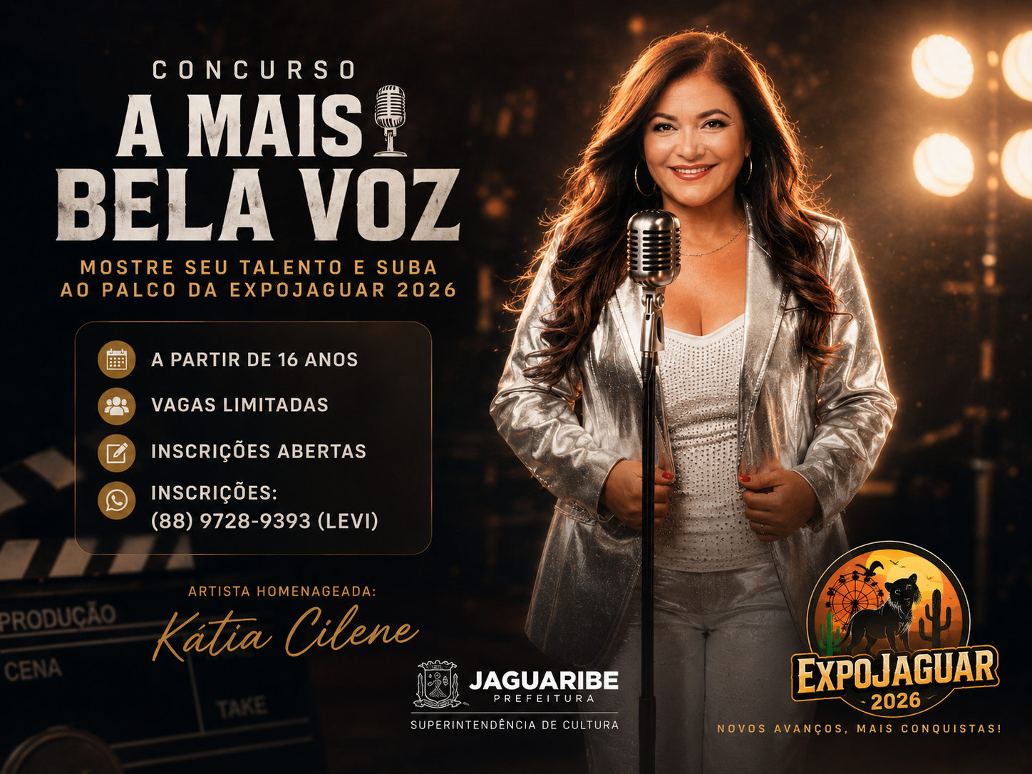 Expojaguar 2026 abre inscrições para o Concurso “A Mais Bela Voz” com homenagem a Kátia Cilene